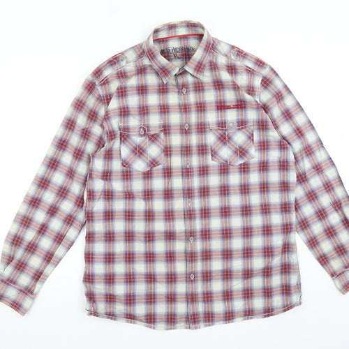Red Herring Mens Red Plaid Cotton  Button-Up Size XL Collared