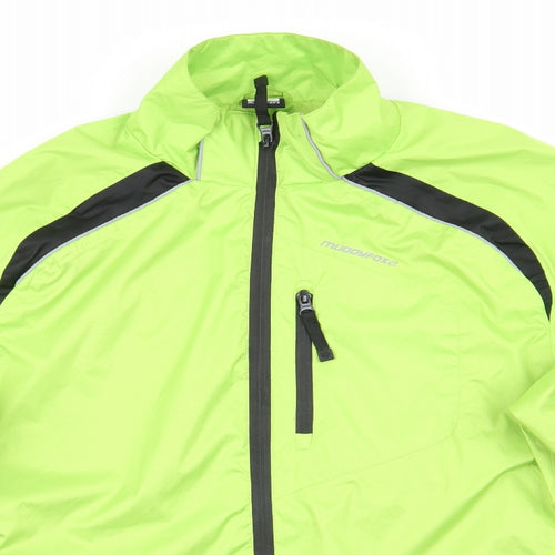 Muddy Fox Mens Green   Rain Coat Jacket Size S   - Bright Green