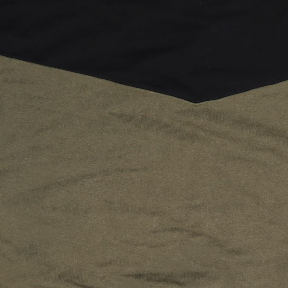 Easy Mens Green  Cotton Pullover Sweatshirt Size 2XL   - Black Grey Green Colourblock