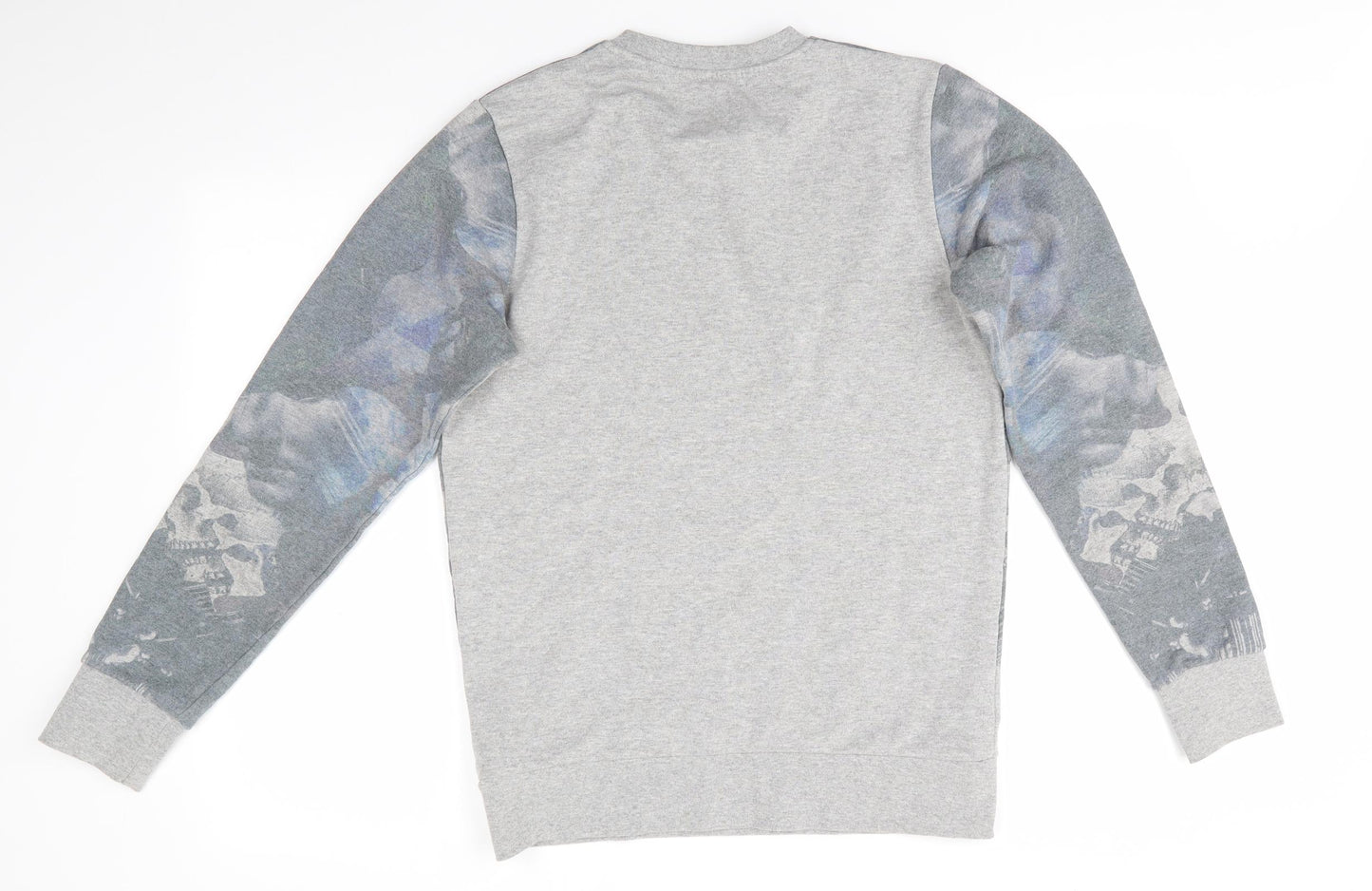 Premium by Jack & Jones Mens Grey  Cotton Pullover Sweatshirt Size S   - skull print