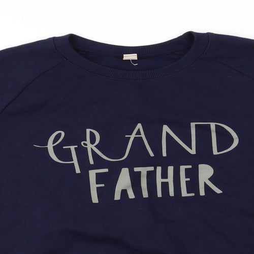 Earth Positive Mens Blue  Cotton Pullover Sweatshirt Size S   - Grand Father Navy Blue