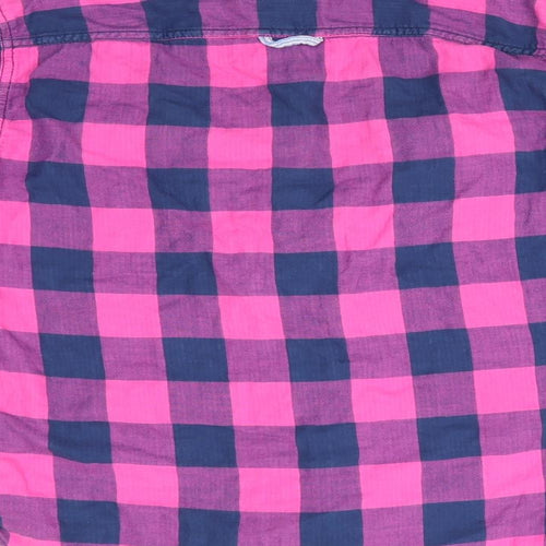 Abercombie kids Girls Pink Check Cotton Basic Button-Up Size XL Collared  - Blue & Pink Check and lined blue & white