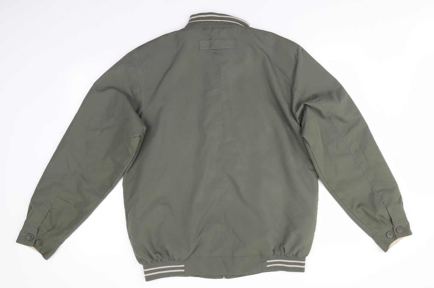 Premier Man Mens Green   Jacket Coat Size M   - Mandarin Collar Olive Green