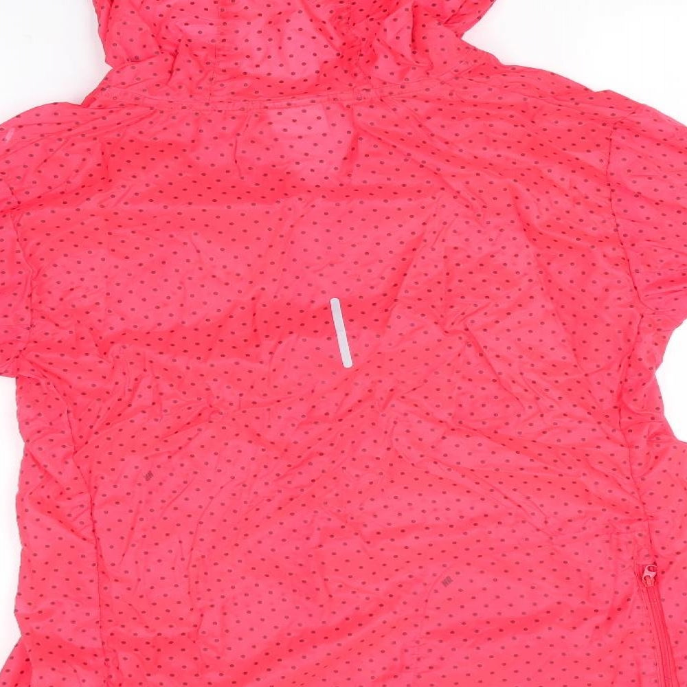 Nike Womens Orange Polka Dot  Rain Coat Coat Size S   - Black Polka Dots Running Jackt