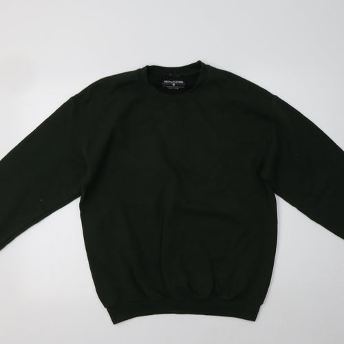 PRETTYLITTLETHING Womens Green  Cotton Pullover Sweatshirt Size S