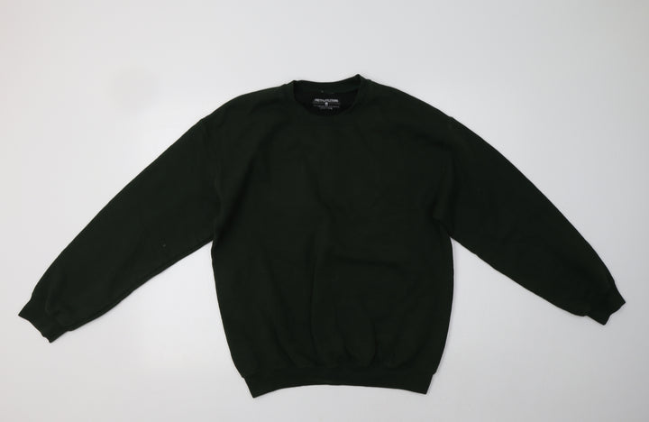 PRETTYLITTLETHING Womens Green  Cotton Pullover Sweatshirt Size S