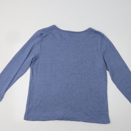 Ellie B. Womens Blue Crew Neck  Polyester Pullover Jumper Size XL