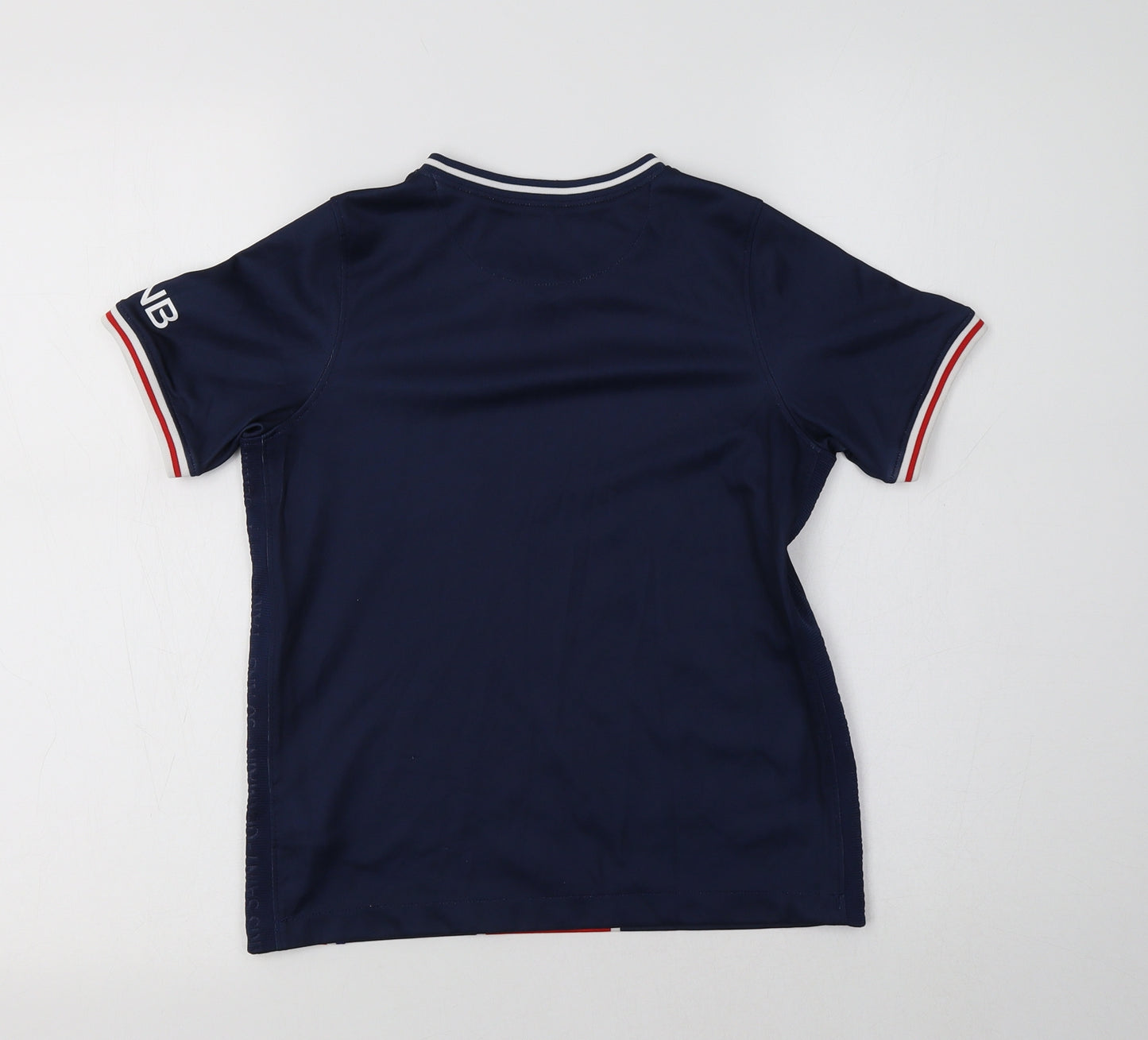 Nike Boys Blue  Polyester Jersey T-Shirt Size 7-8 Years V-Neck  - Paris Saint-Germain