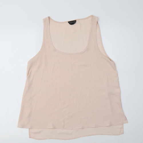 Topshop Womens Pink  Polyester Basic Tank Size 10 Scoop Neck