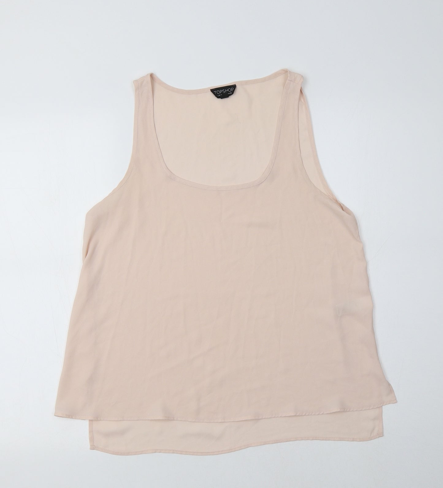 Topshop Womens Pink  Polyester Basic Tank Size 10 Scoop Neck