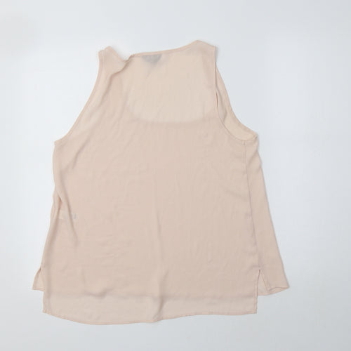 Topshop Womens Pink  Polyester Basic Tank Size 10 Scoop Neck