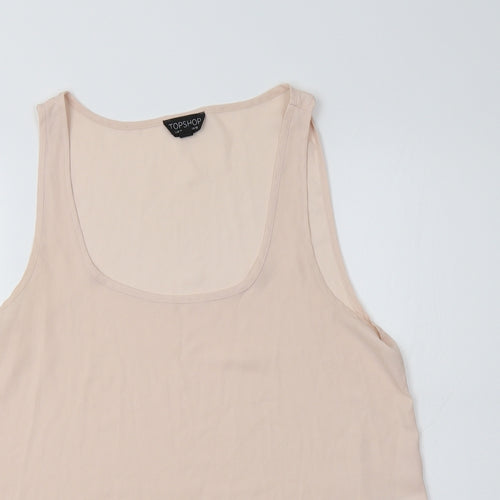 Topshop Womens Pink  Polyester Basic Tank Size 10 Scoop Neck