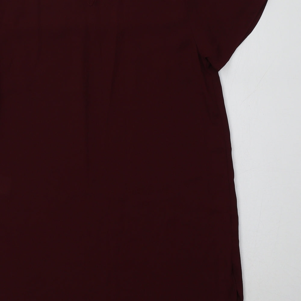 New Look Womens Purple  Polyester Basic Blouse Size 10 Round Neck - Lace Detail