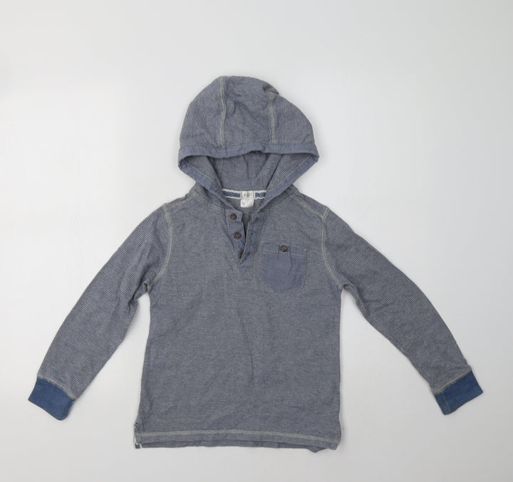 F&F Boys Blue  Cotton Pullover Hoodie Size 7-8 Years