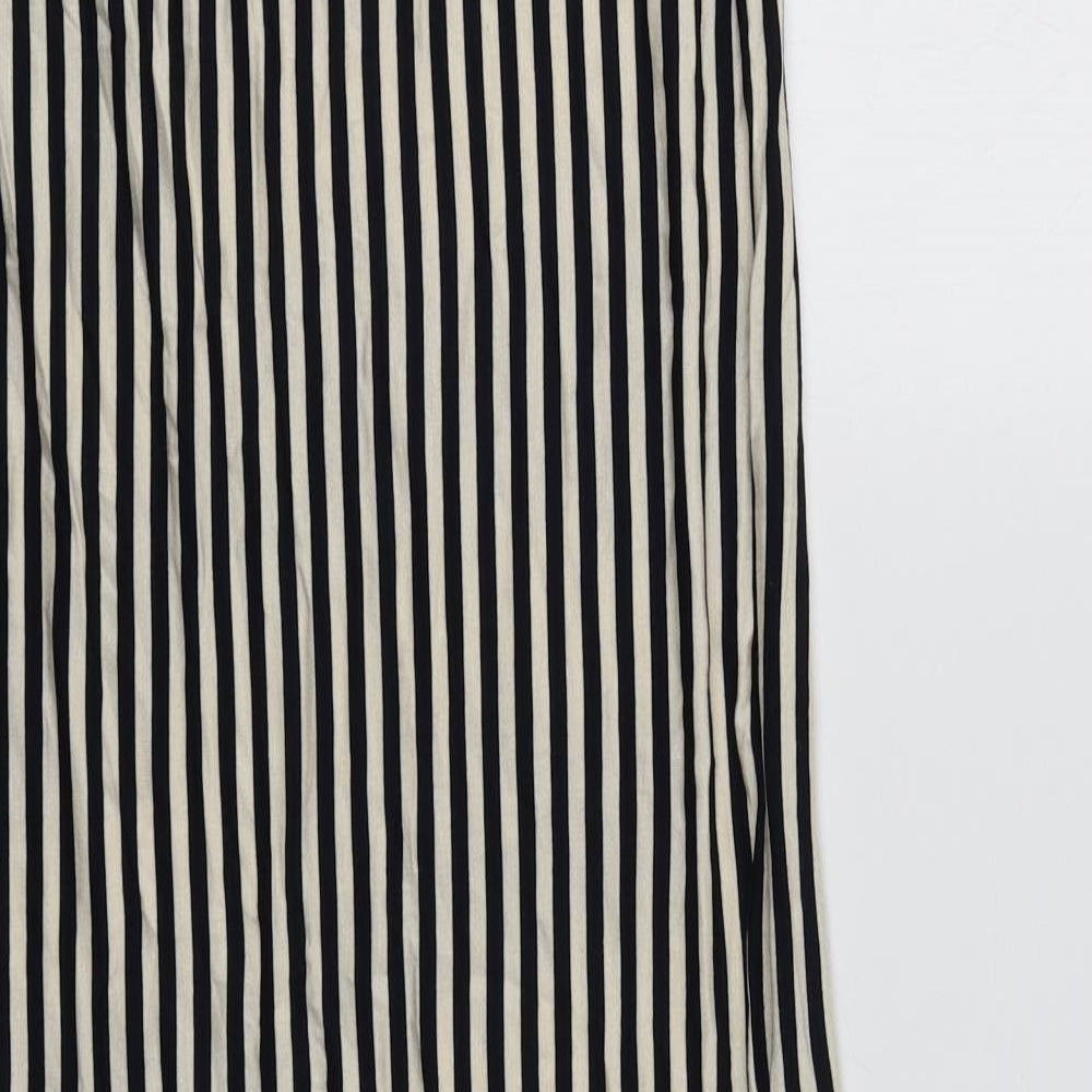 Primark Womens Ivory Striped Viscose Maxi Skirt Size 14
