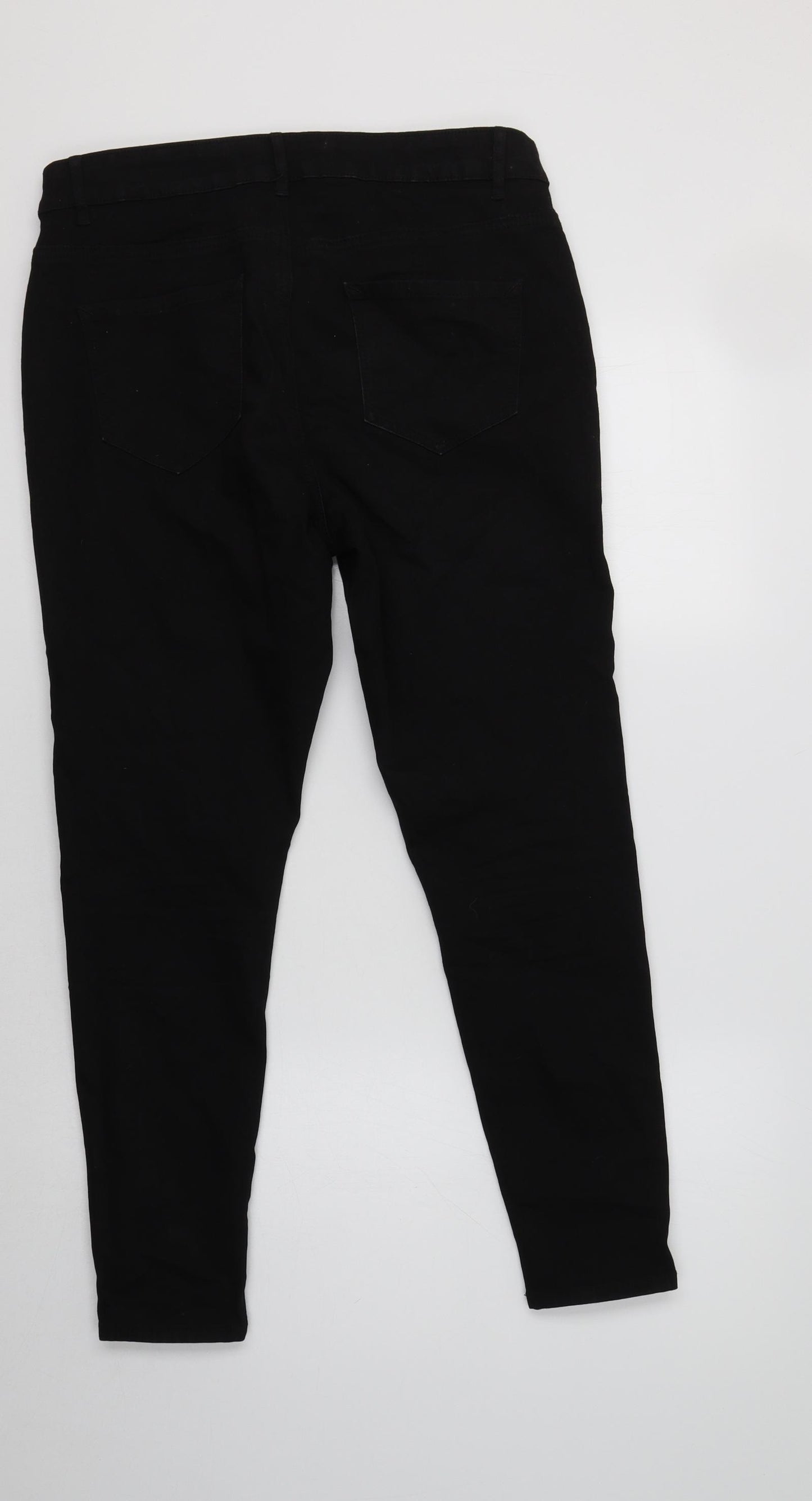 George Womens Black  Cotton Skinny Jeans Size 14 L28 in Regular