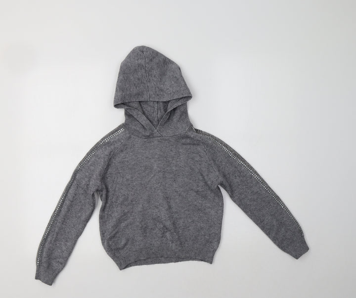 Primark Girls Grey  Viscose Pullover Hoodie Size 8-9 Years