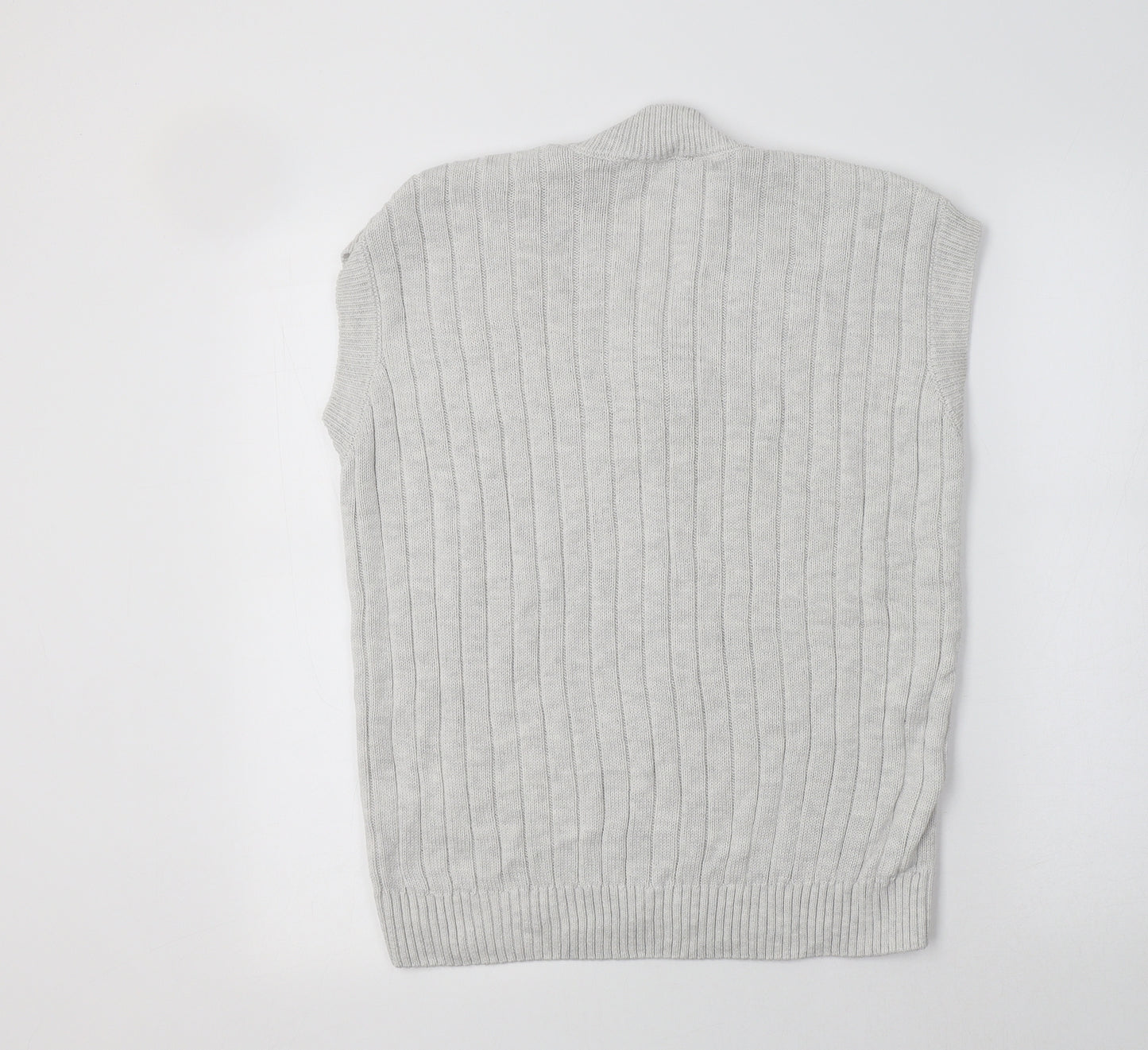 F&F Mens Grey V-Neck  Acrylic Vest Jumper Size XS
