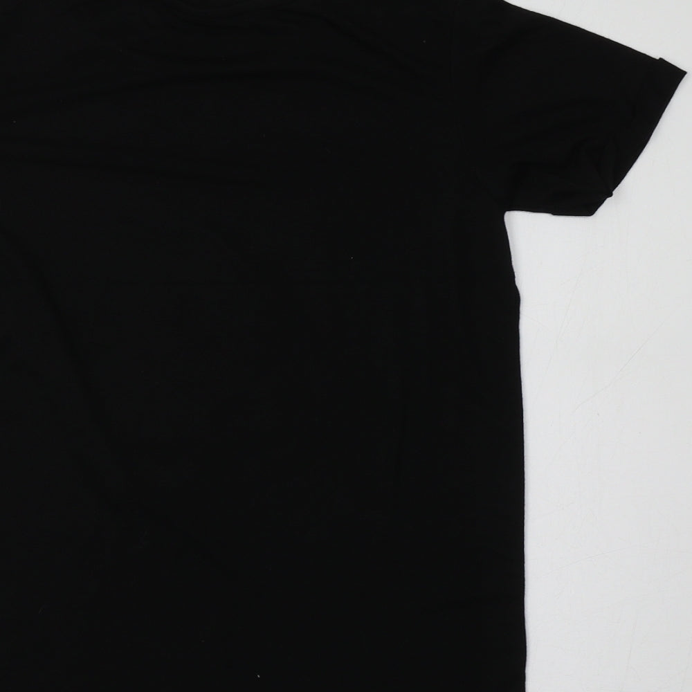 Primark Girls Black  Polyester Basic T-Shirt Size 11-12 Years Crew Neck