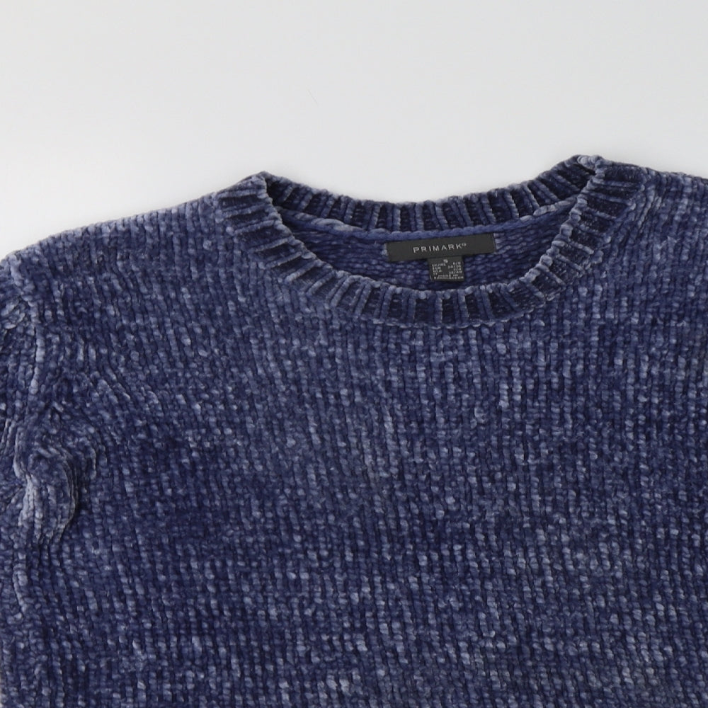 Primark Womens Blue Crew Neck  Polyester Pullover Jumper Size S