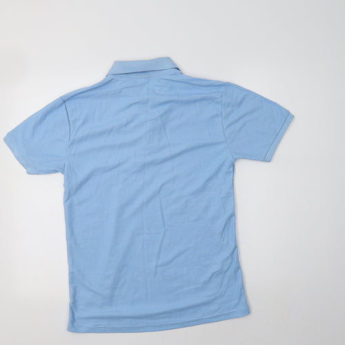 Fruit of the Loom Mens Blue  Polyester  Polo Size S Collared
