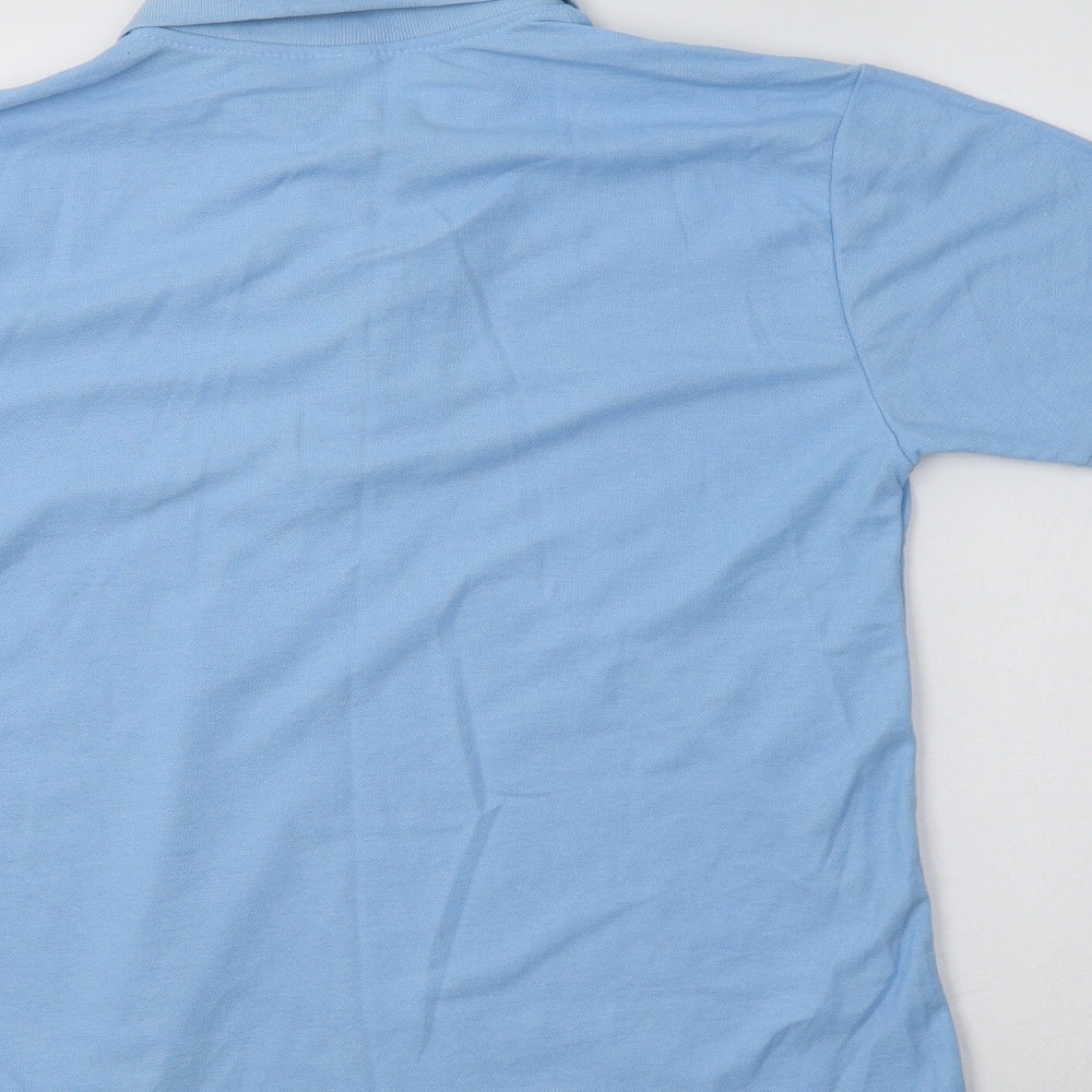 Fruit of the Loom Mens Blue  Polyester  Polo Size S Collared