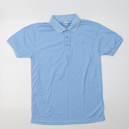 Fruit of the Loom Mens Blue  Polyester  Polo Size S Collared