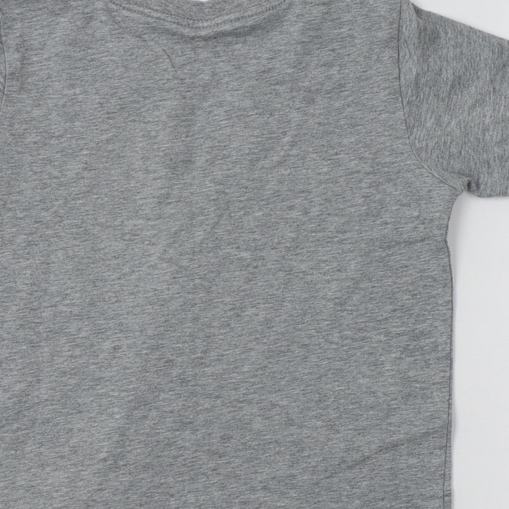 Nike Girls Grey  Cotton Basic T-Shirt Size 6-7 Years Crew Neck