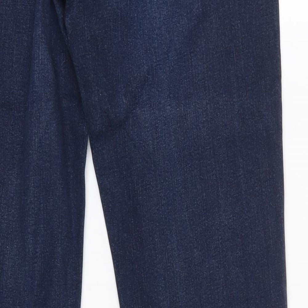 M&S Womens Blue  Cotton Straight Jeans Size 12 L29 in Regular
