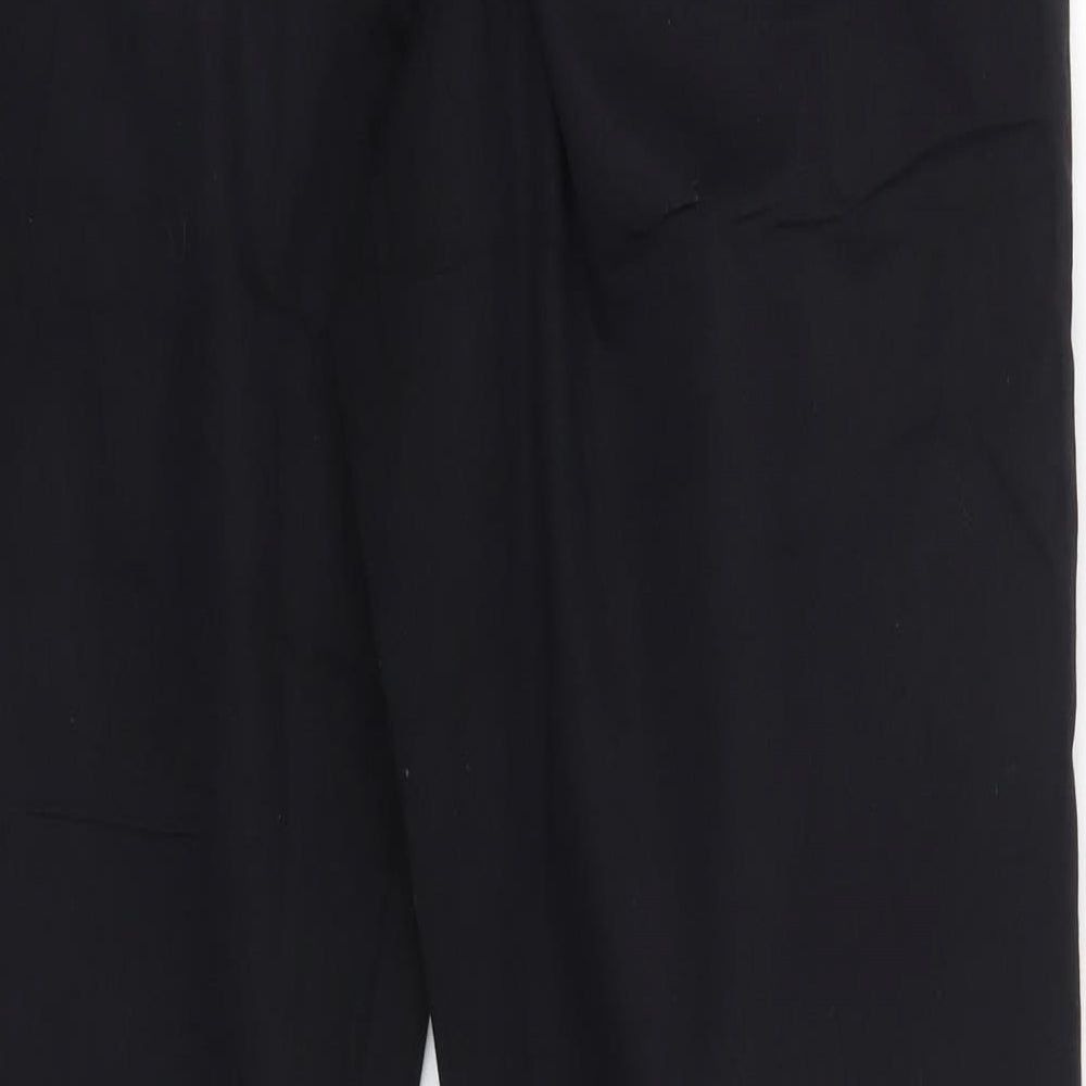 M&S Womens Black  Cotton Trousers  Size 12 L29 in Regular