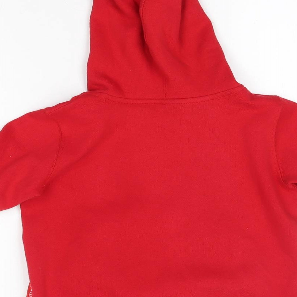 World Rugby Cup Boys Red  Cotton Pullover Hoodie Size 3-4 Years