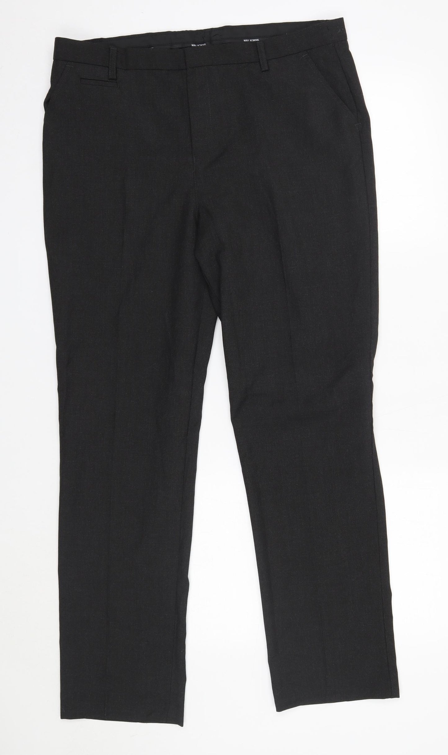 M&S Boys Grey  Polyester Dress Pants Trousers Size 15-16 Years  Regular  - PLUS Schoolwear