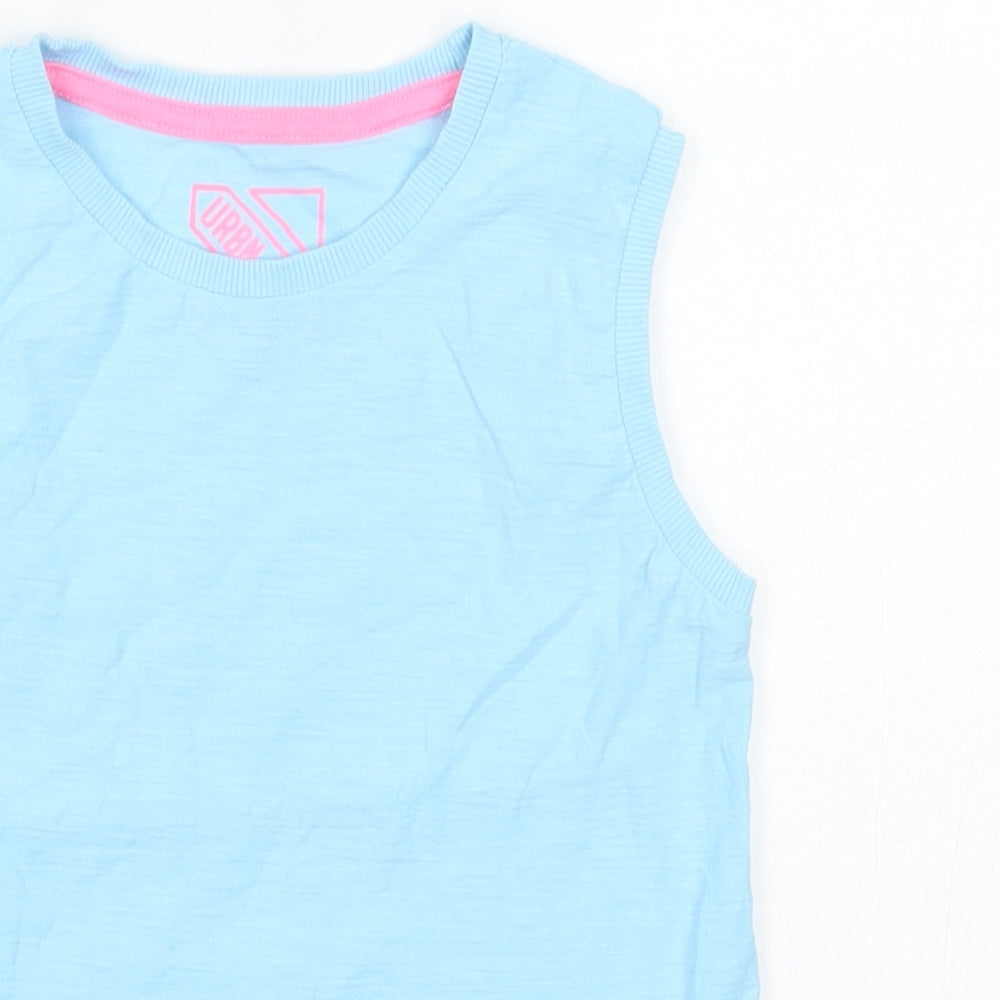 Matalan Girls Blue  100% Cotton Basic Tank Size 6 Years Round Neck