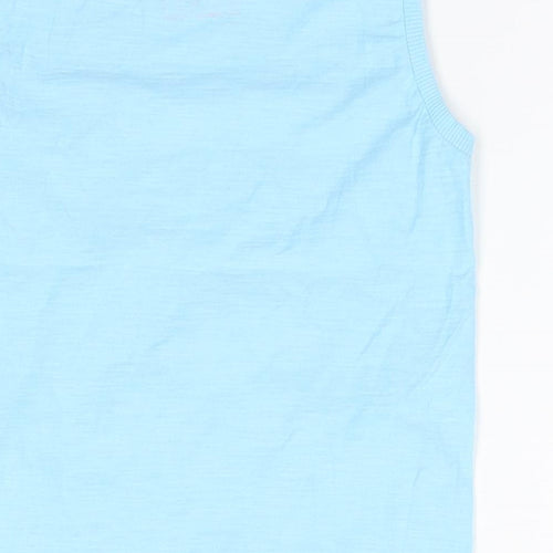 Matalan Girls Blue  100% Cotton Basic Tank Size 6 Years Round Neck