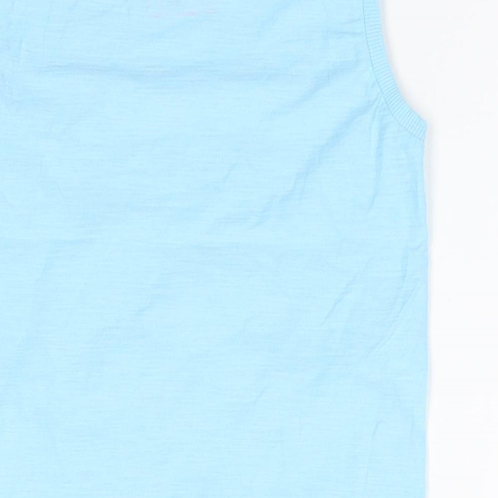 Matalan Girls Blue  100% Cotton Basic Tank Size 6 Years Round Neck