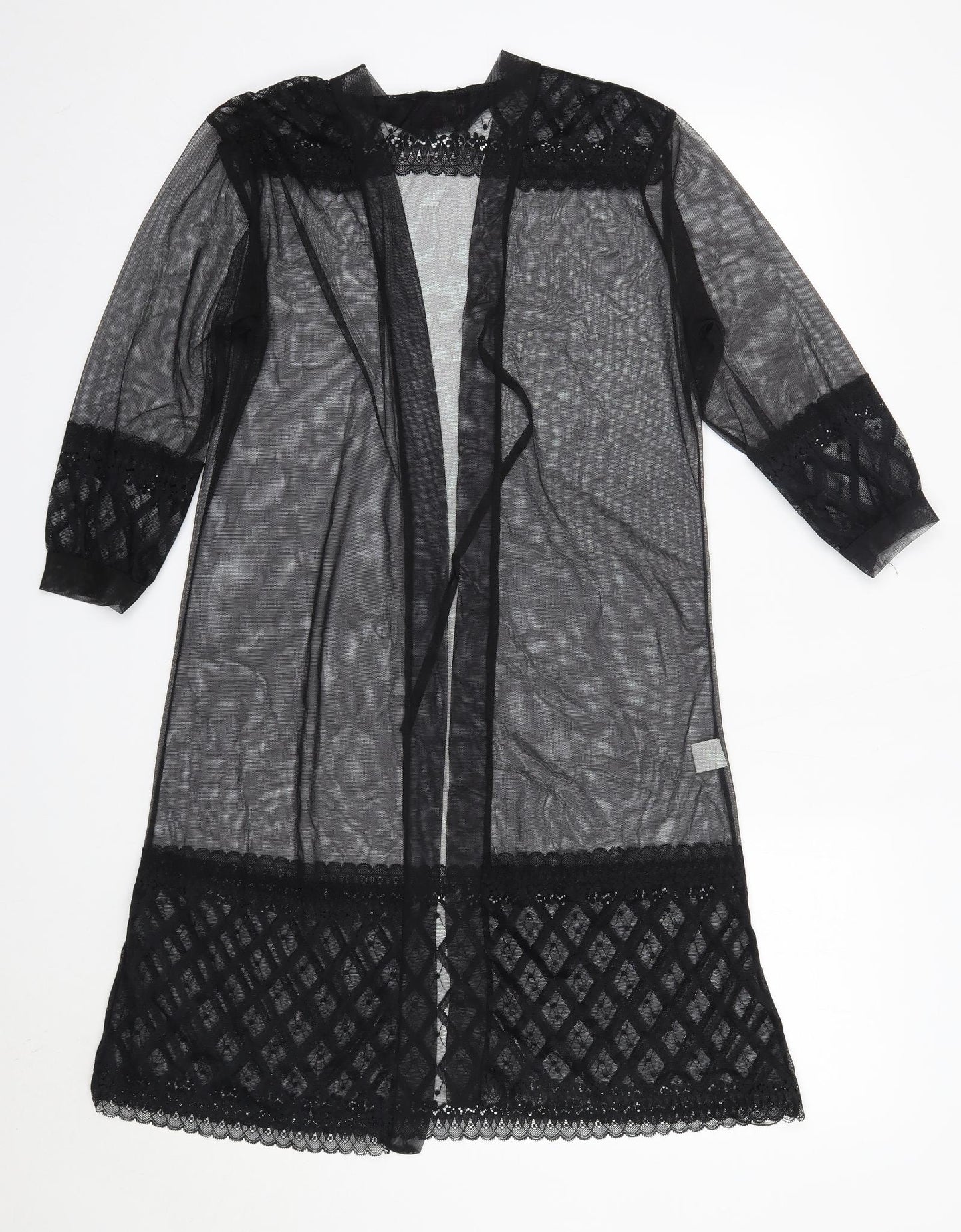 GMI Womens Black V-Neck  Polyester Cardigan Jumper Size L