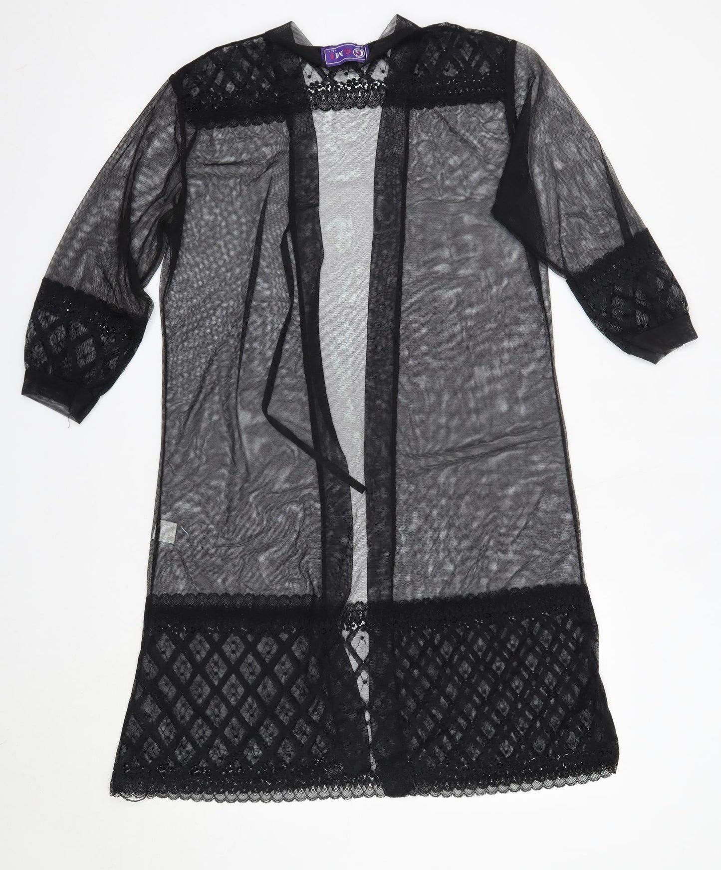 GMI Womens Black V-Neck  Polyester Cardigan Jumper Size L