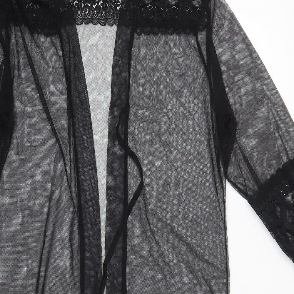 GMI Womens Black V-Neck  Polyester Cardigan Jumper Size L