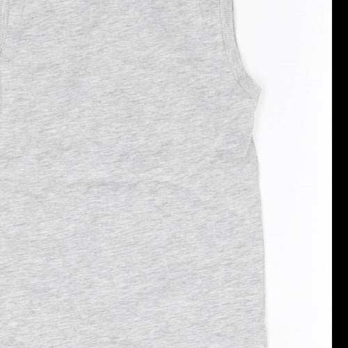 Matalan Girls Grey  Cotton Basic Tank Size 6 Years Round Neck