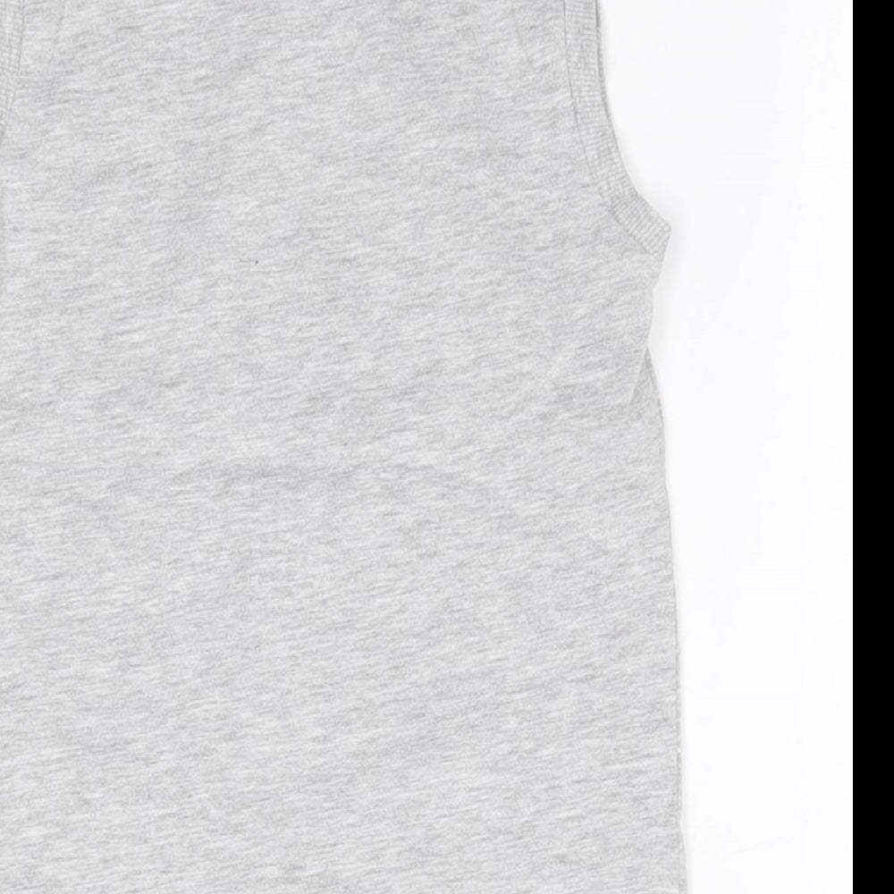 Matalan Girls Grey  Cotton Basic Tank Size 6 Years Round Neck