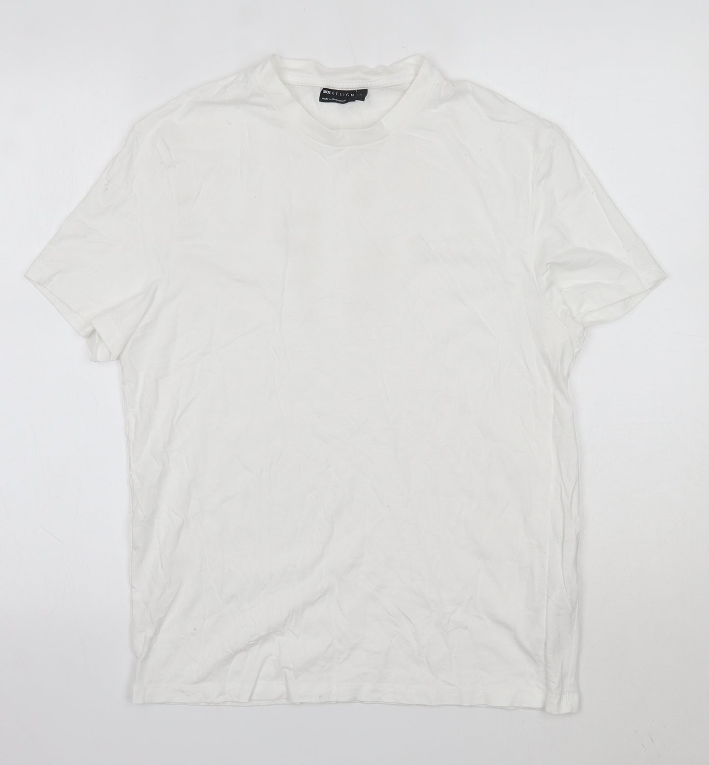 ASOS Mens White  Cotton  T-Shirt Size M Round Neck
