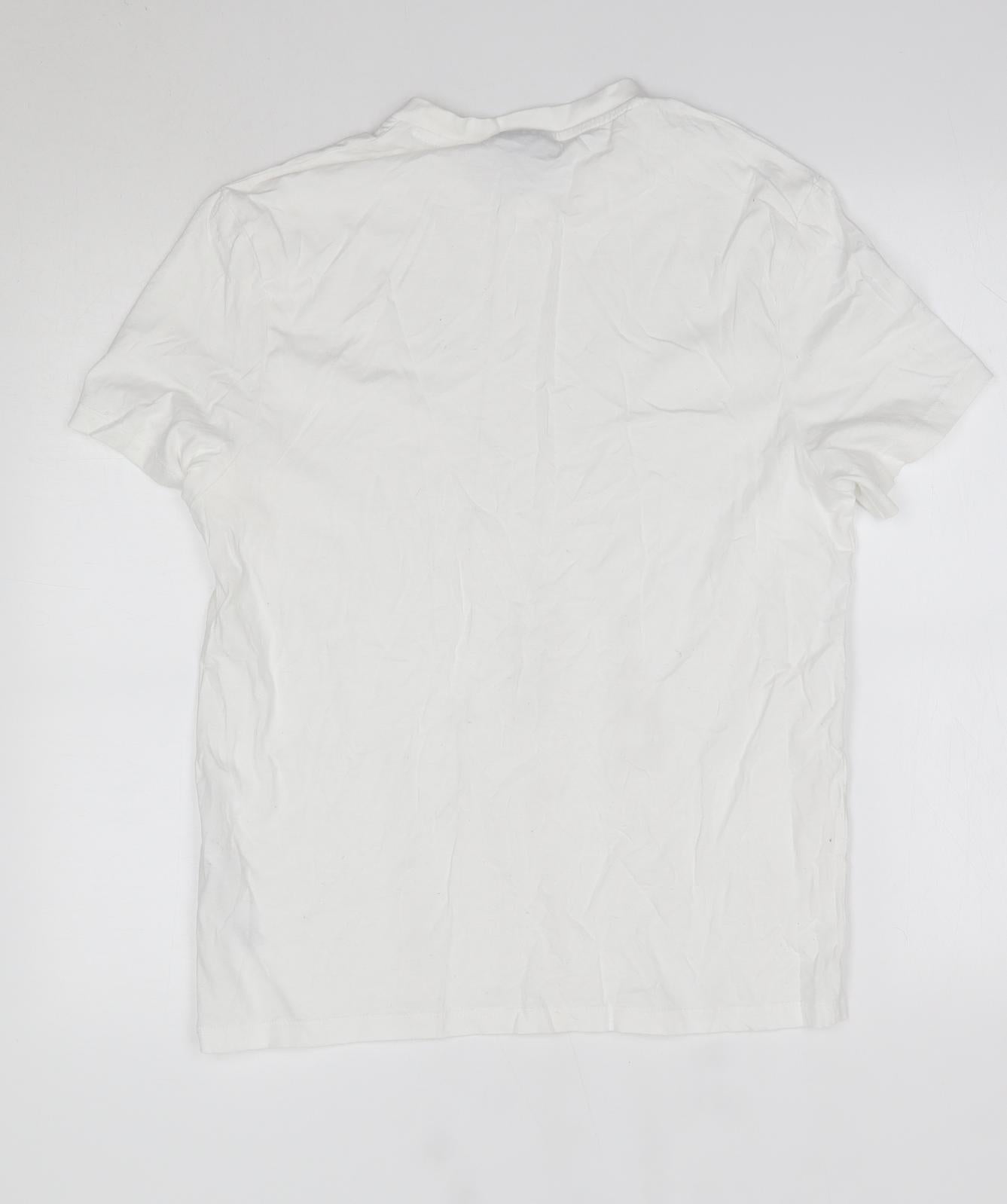 ASOS Mens White  Cotton  T-Shirt Size M Round Neck