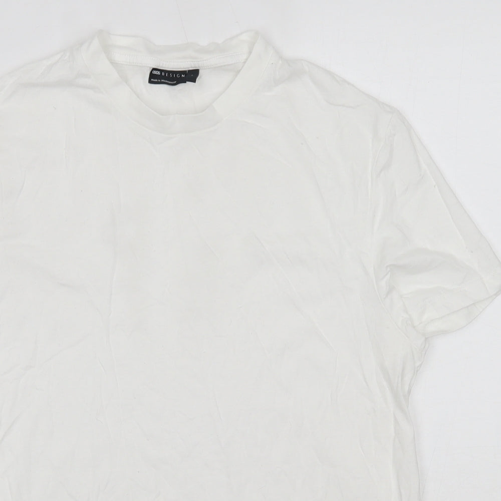 ASOS Mens White  Cotton  T-Shirt Size M Round Neck