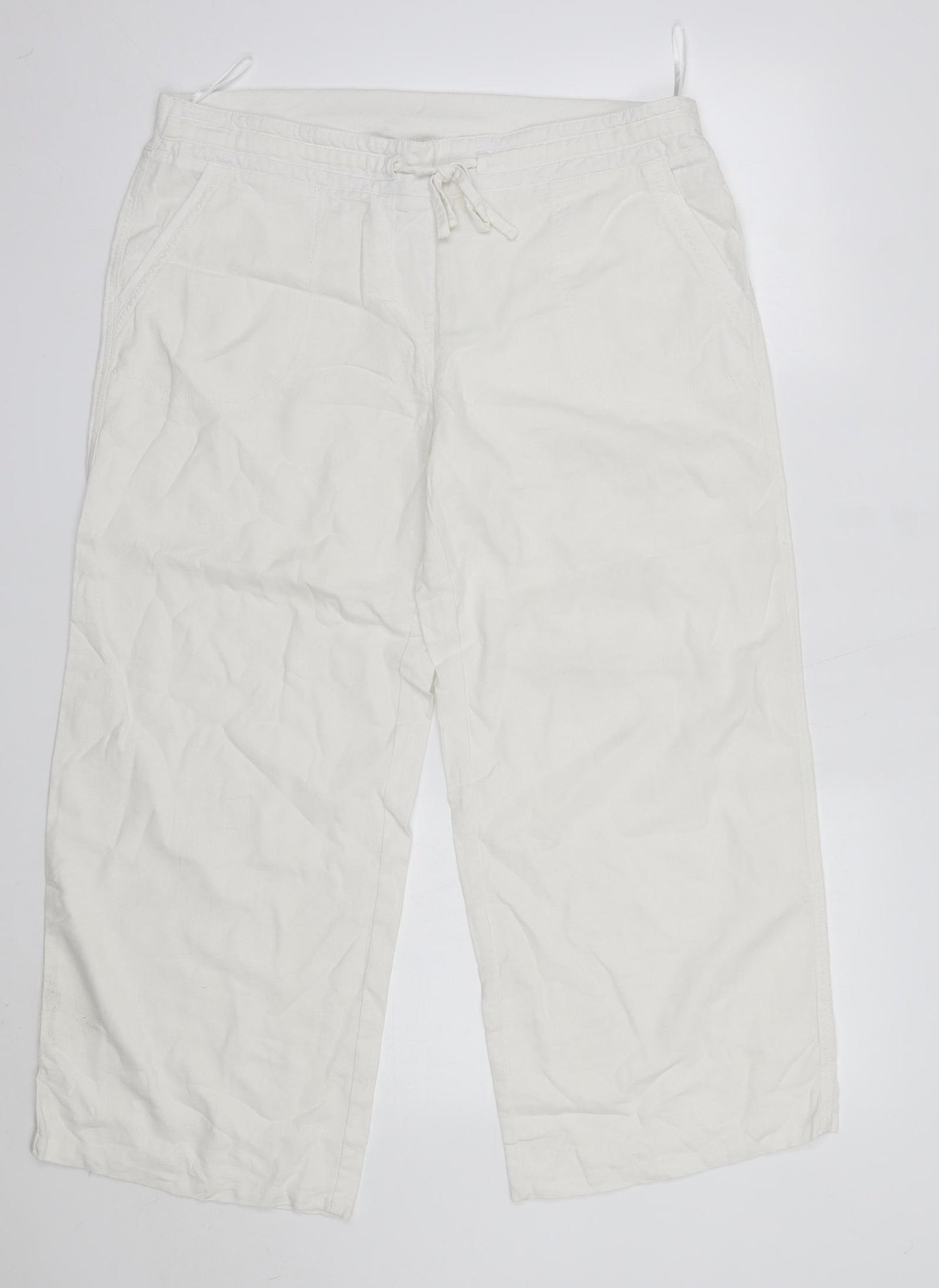 Intuition Womens White  Linen Trousers  Size 18 L25 in Regular