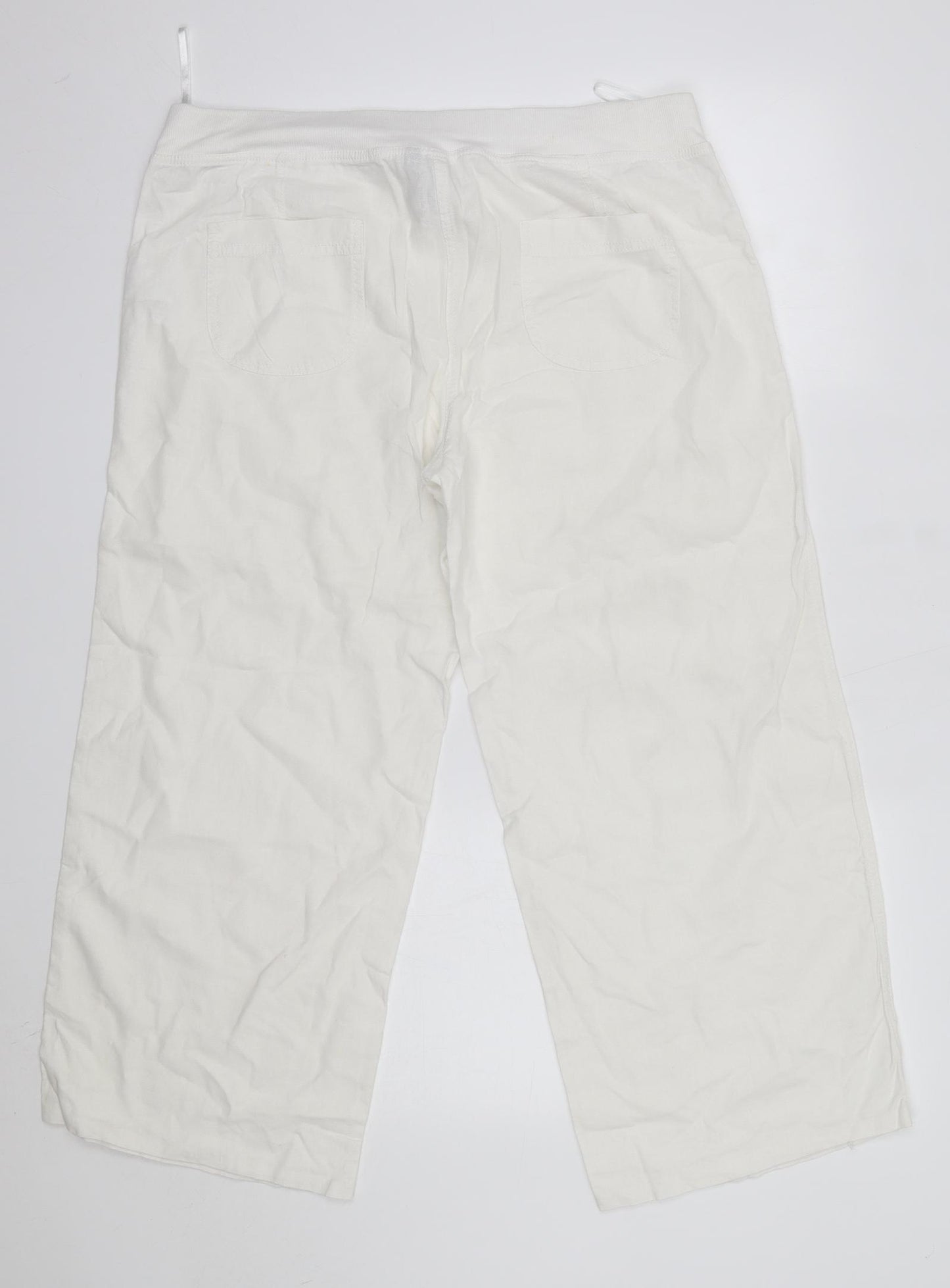 Intuition Womens White  Linen Trousers  Size 18 L25 in Regular