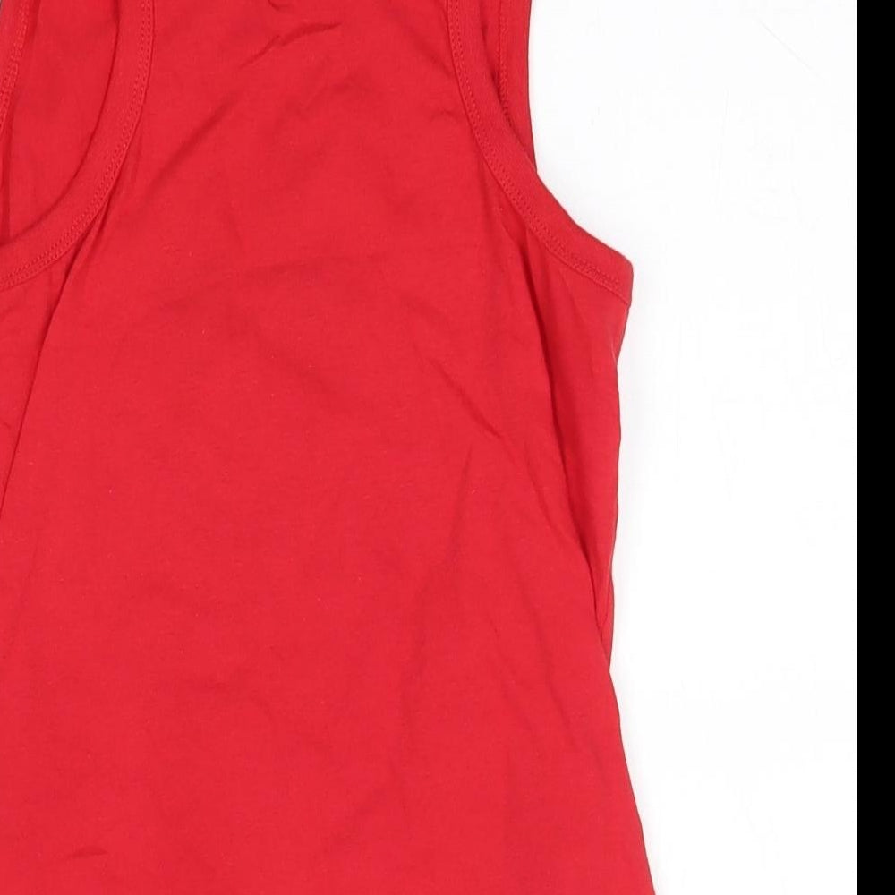 Disney Boys Red  100% Cotton Basic Tank Size 8 Years Round Neck
