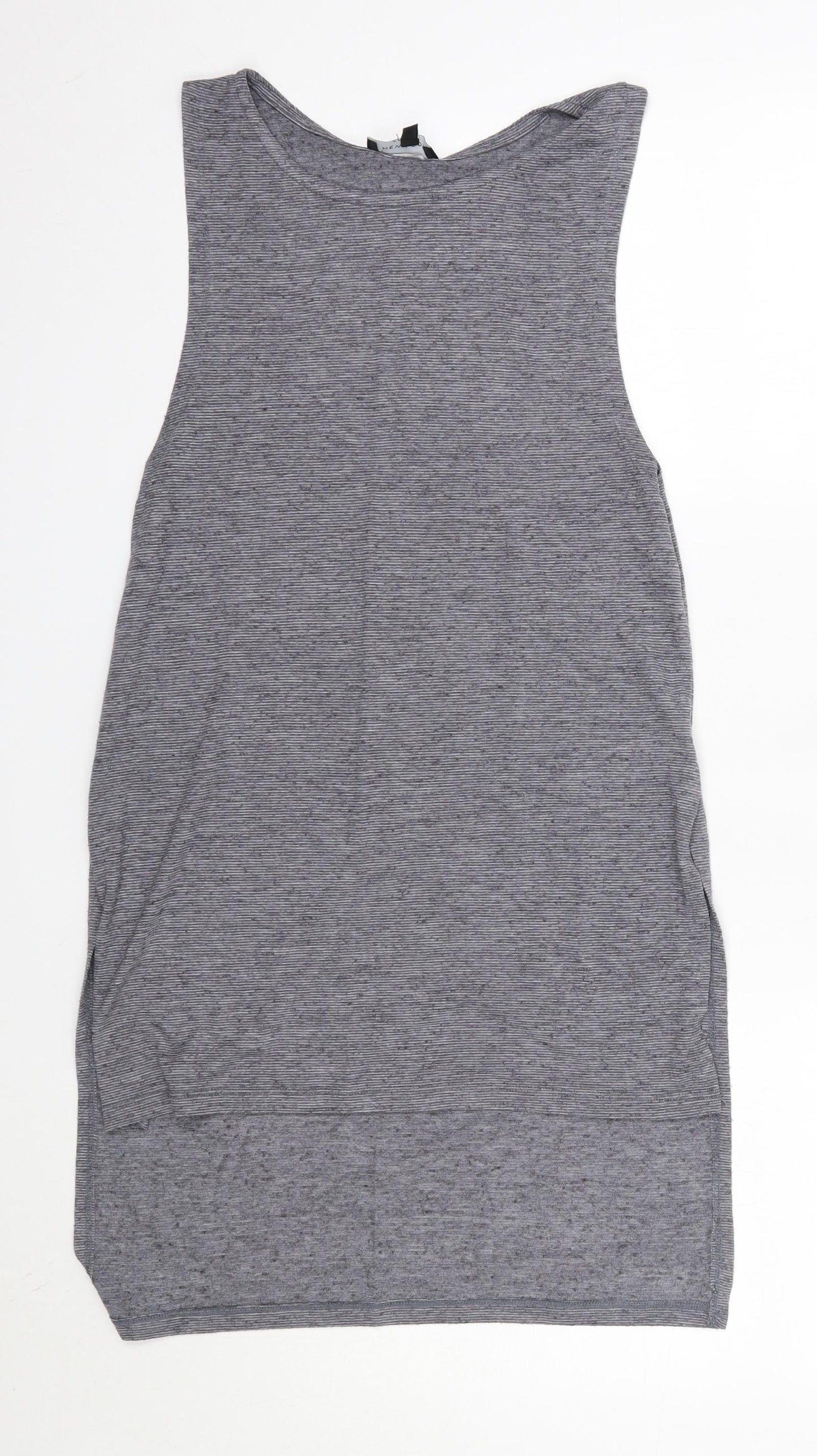 New Look Womens Grey  Polyester Basic Tank Size 8 Round Neck