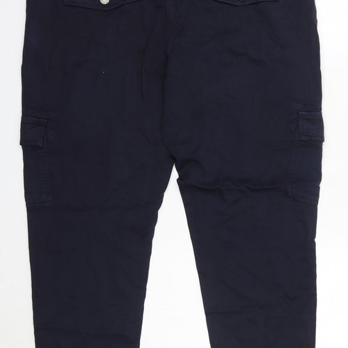 M&S Womens Blue  Modal Trousers  Size 16 L27 in Regular  - Short