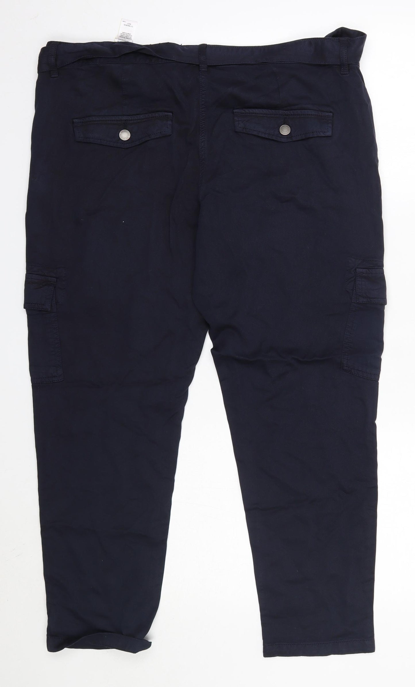 M&S Womens Blue  Modal Trousers  Size 16 L27 in Regular  - Short