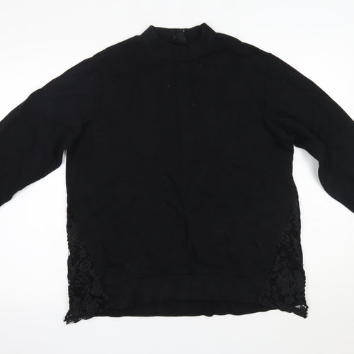 River Island Womens Black High Neck  Polyester Pullover Jumper Size S